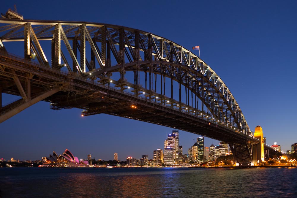 Sydney Harbour Bridge at night